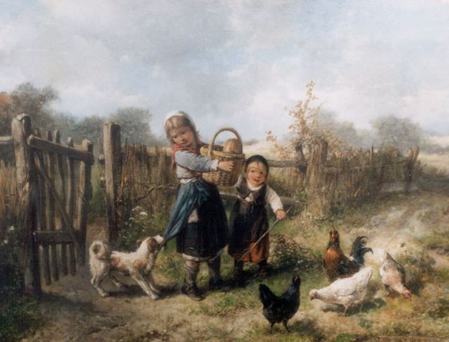 Mari ten Kate | Bij de boerderij, olieverf op paneel, 37,6 x 49,5 cm, gesigneerd r.o.