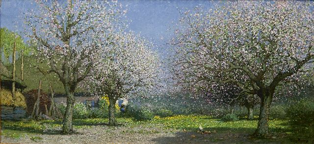 Cornelis Kuijpers | Bloeiende boomgaard, olieverf op doek, 61,4 x 130,0 cm, gesigneerd r.o.