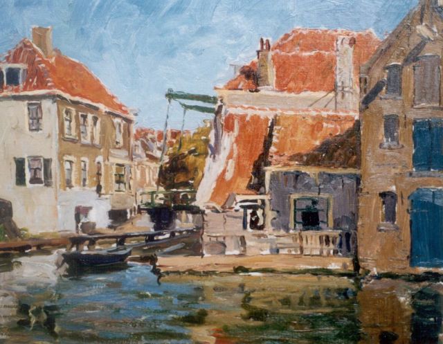 Willem van Dort | Doorkijkje in oud Hollands dorp, olieverf op doek, 45,4 x 55,2 cm, gesigneerd r.o.
