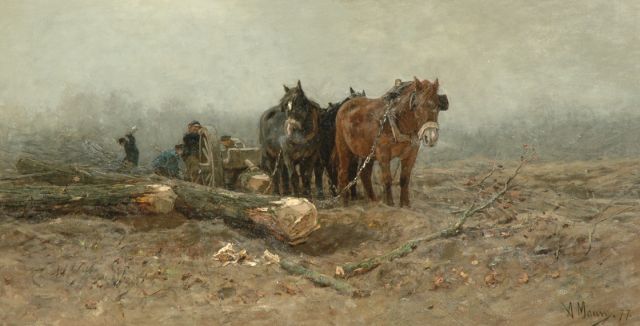 Anton Mauve | De Mallejan, olieverf op doek, 106,6 x 205,8 cm, gesigneerd r.o. en gedateerd '77