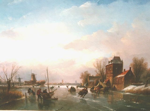 Jan Jacob Spohler | IJsvertier, olieverf op doek, 49,4 x 67,0 cm, gesigneerd l.o.