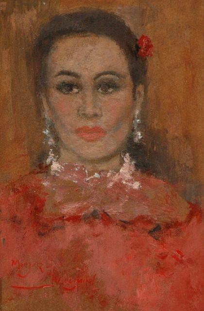 Rolf Dieter Meyer-Wiegand | Carmen, olieverf op paneel, 14,9 x 10,0 cm, gesigneerd l.o.