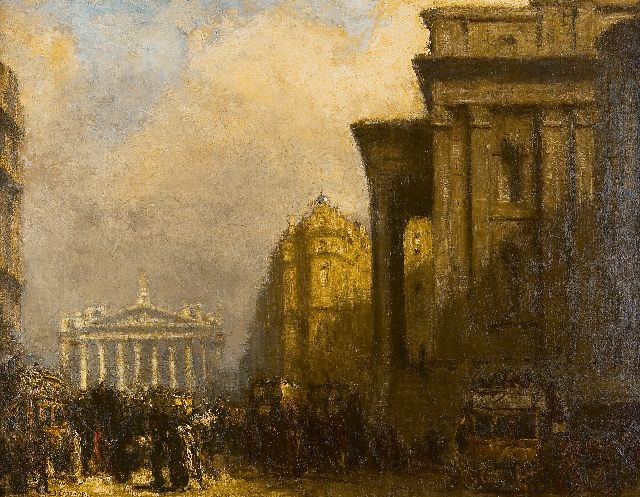 Ko Cossaar | De Royal Exchange in Londen, olieverf op doek, 71,6 x 92,0 cm, gesigneerd l.o.