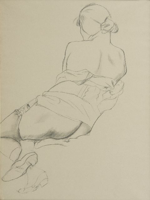 George Grosz | Naakt op de rug gezien, potlood op papier, 58,0 x 43,0 cm, r.o. gedateerd met stempel 19 NOV 23