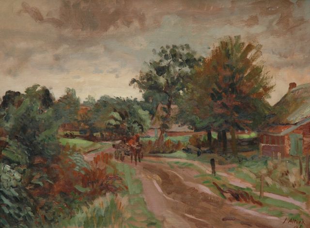 Jan Altink | Landweg, Groningen, olieverf op doek, 60,3 x 80,0 cm, gesigneerd r.o. en gedateerd '43