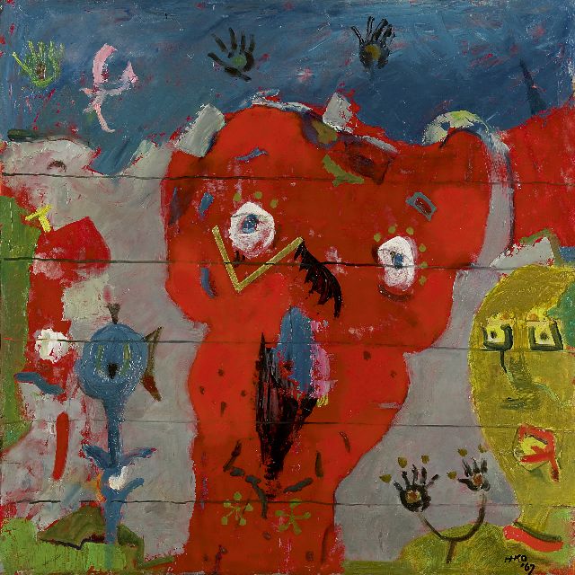 Harm Kamerlingh Onnes | Droomwereld van het kind, olieverf op board, 49,4 x 49,8 cm, gesigneerd r.o. met monogram en gedat. '67