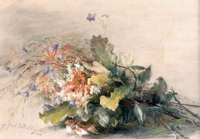 Gerardine van de Sande Bakhuyzen | Veldboeket, aquarel op papier, 35,0 x 49,0 cm, gedateerd 1892