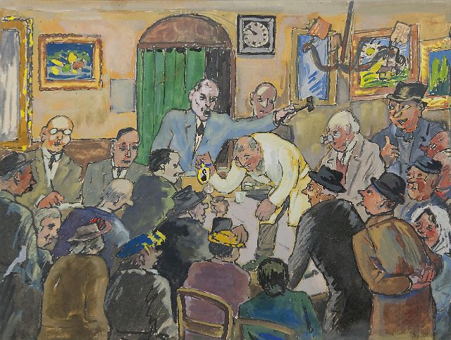 Gerardus Hendrikus Maria Drieman | De veiling, potlood en aquarel op papier, 21,3 x 27,6 cm, gesigneerd verso