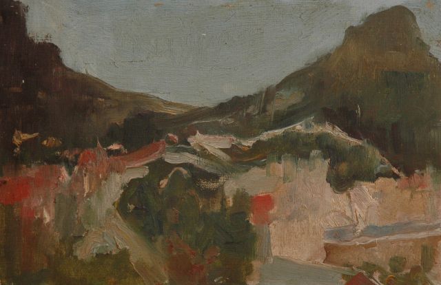Frankfort E.  | Berglandschap, olieverf op board 20,5 x 30,5 cm
