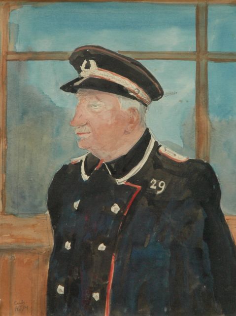 Harm Kamerlingh Onnes | HTM-conducteur, potlood en aquarel op papier, 30,2 x 23,0 cm, gesigneerd l.o. met monogram en gedateerd '59