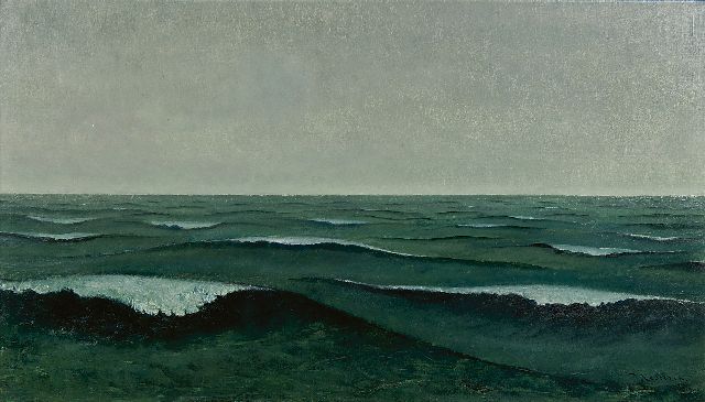 Jo Lodeizen | Zeegezicht, olieverf op doek, 45,5 x 79,5 cm, gesigneerd r.o. en gedateerd '38
