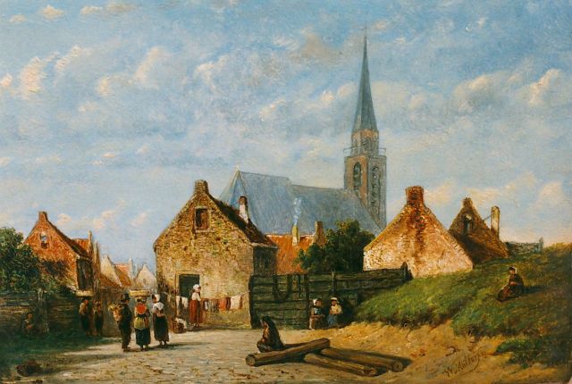 Willem Muller | Dorpsgezicht, olieverf op paneel, 16,0 x 22,8 cm, gesigneerd r.o. en gedateerd '73
