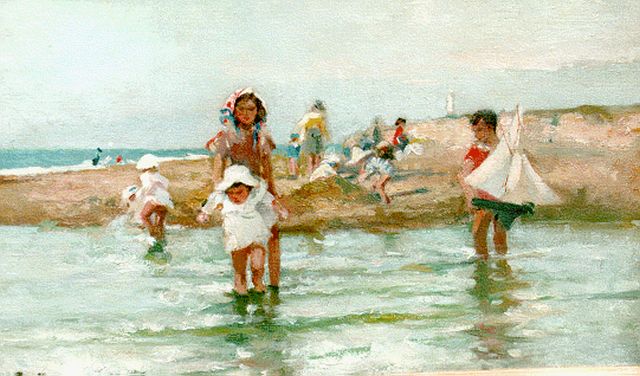 Paul Michel Dupuy | Pootje baden, olieverf op doek, 33,0 x 55,0 cm, gesigneerd l.o.