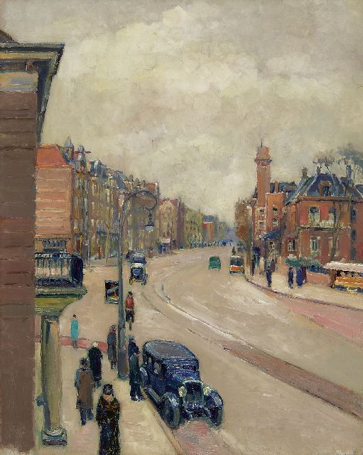 Heertje van Doornik | De Linnaeusstraat in Amsterdam, gezien vanaf de Middenweg, olieverf op doek, 60,3 x 48,0 cm, gesigneerd l.o.