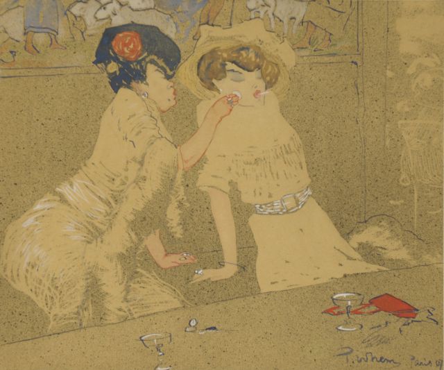 Piet van der Hem | Een avondje uit in Parijs, Oost-Indische inkt, aquarel en gouache op papier, 22,5 x 26,8 cm, gesigneerd r.o. en gedateerd 'Paris 07'