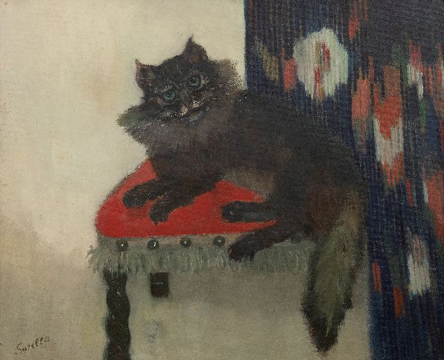 Sorella | Poes Woollha, olieverf op schildersboard, 59,2 x 71,2 cm, gesigneerd l.o.