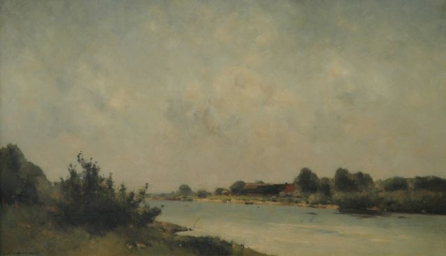 Willem Wenckebach | Gezicht op de Linge, olieverf op doek, 60,3 x 100,5 cm, gesigneerd l.o. en gedateerd '36