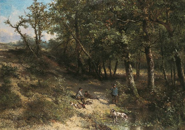 Mari ten Kate | Na de jacht, olieverf op doek, 123,0 x 173,0 cm, gesigneerd l.o.