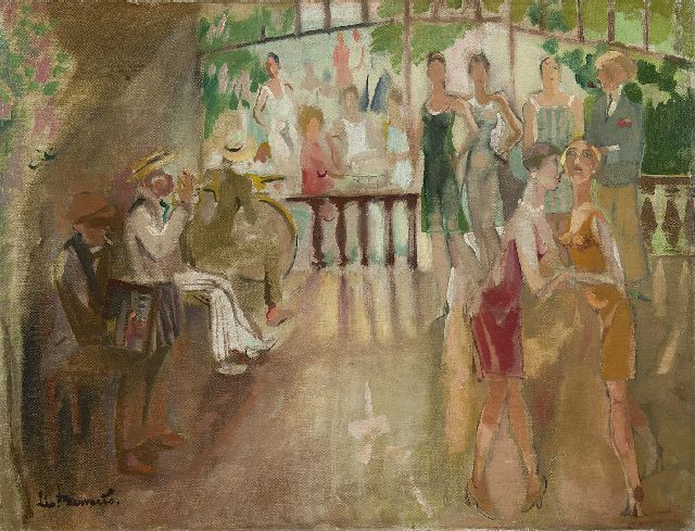 Leo Bervoets | Dancing, olieverf op doek, 52,1 x 68,0 cm, gesigneerd l.o.