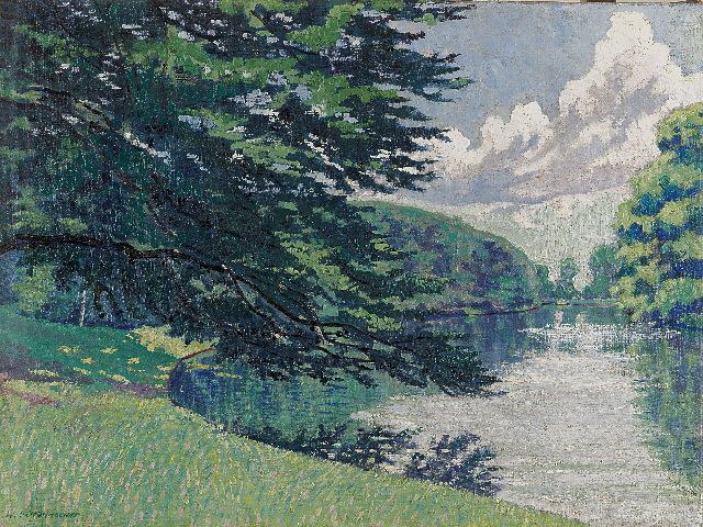 Wim Schuhmacher | Park, olieverf op doek, 48,8 x 64,9 cm, gesigneerd l.o. en te dateren ca. 1915