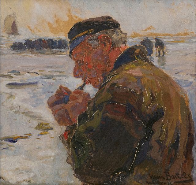 Hans von Bartels | Een moment van rust, krijt, inkt en gouache op papier, 30,0 x 31,0 cm, gesigneerd r.o. en gedateerd München '10