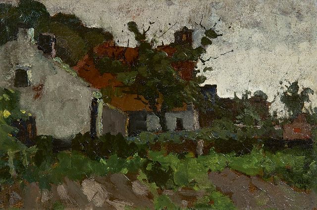 Willem van der Nat | Boerderij, olieverf op doek op paneel, 20,1 x 29,3 cm, gesigneerd r.o. en gedateerd '09