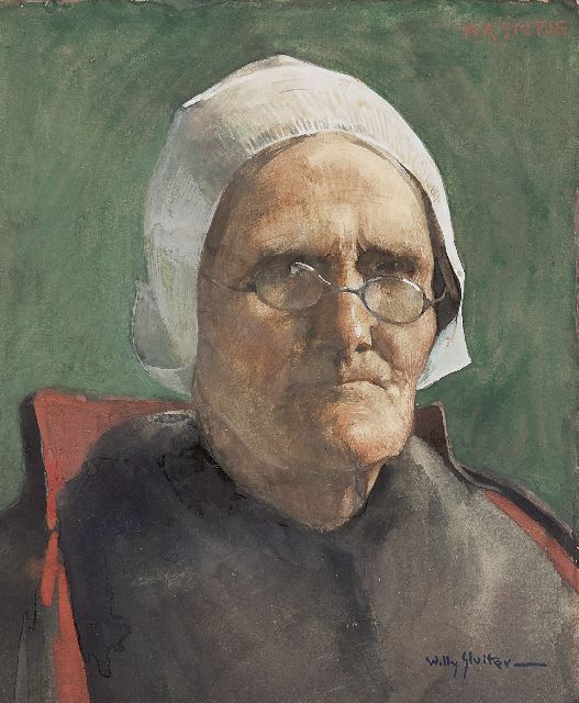 Willy Sluiter | Krijntje, aquarel op papier, 25,2 x 20,9 cm, gesigneerd r.o.