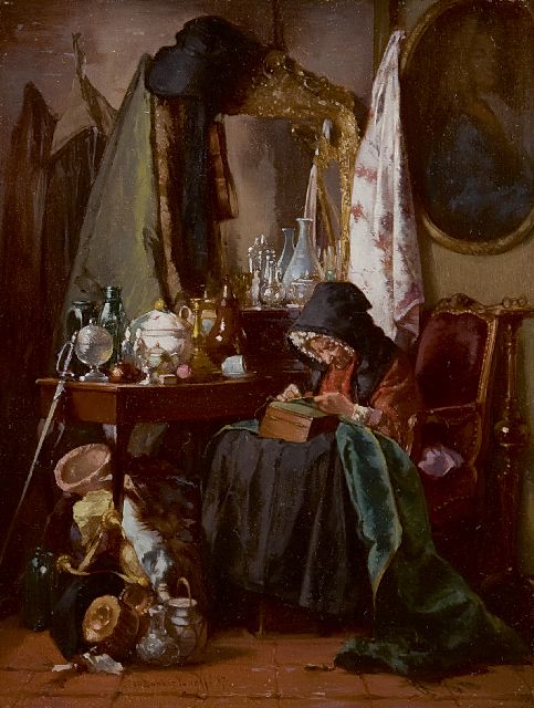 Alexander Hugo Bakker Korff | Een uitdraagster (Marchante de Bric à Brac), olieverf op paneel, 18,4 x 14,2 cm, gesigneerd m.o. en gedateerd '67