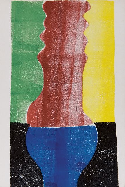 Hendrik Werkman | Gesprek (binnenzijde achteromslag) (alleen tezamen met 15419), sjabloon op papier, 31,5 x 22,1 cm, gedrukt in 1942