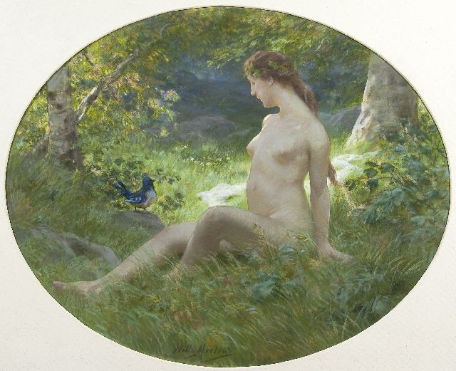 Willy Martens | Zittend naakt, pastel op papier, 67,5 x 84,0 cm, gesigneerd m.o. en zonder lijst
