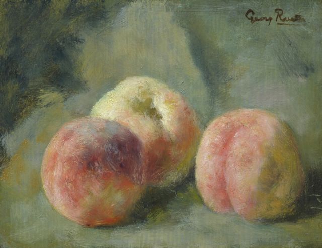Rueter W.C.G.  | Perziken, olieverf op paneel 17,4 x 22,1 cm, gesigneerd r.b.