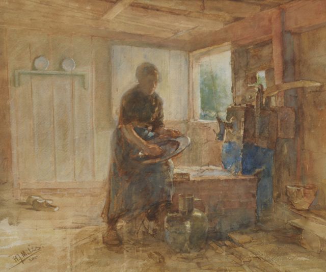Henricus Joannes Mélis | Koper schuren, aquarel op papier, 40,3 x 48,5 cm, gesigneerd l.o.