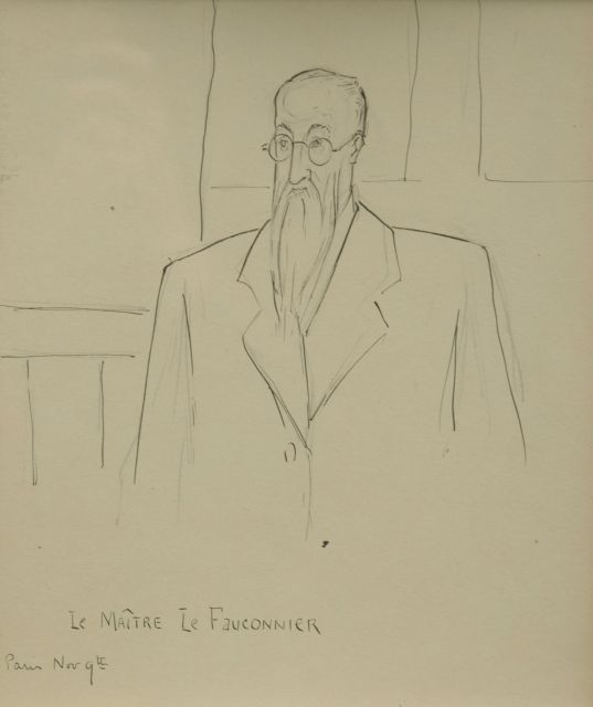 Leese G.  | Portret van Henri Le Fauconnier (hoort bij bij 15027), potlood op papier 26,5 x 23,6 cm