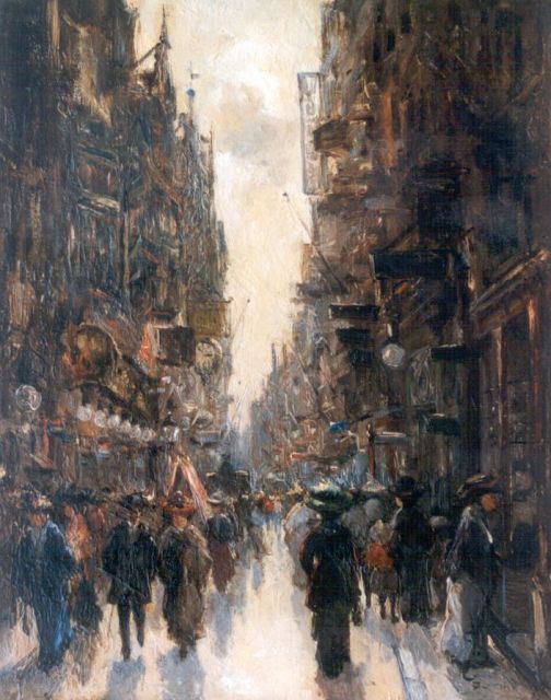 Frans Helfferich | Straatje in Den Haag, olieverf op doek, 45,0 x 35,5 cm, gesigneerd l.o.