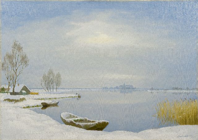 Dirk Smorenberg | Winters plasgezicht, Loosdrecht, olieverf op doek, 50,3 x 70,3 cm, gesigneerd r.o. en gedateerd '38