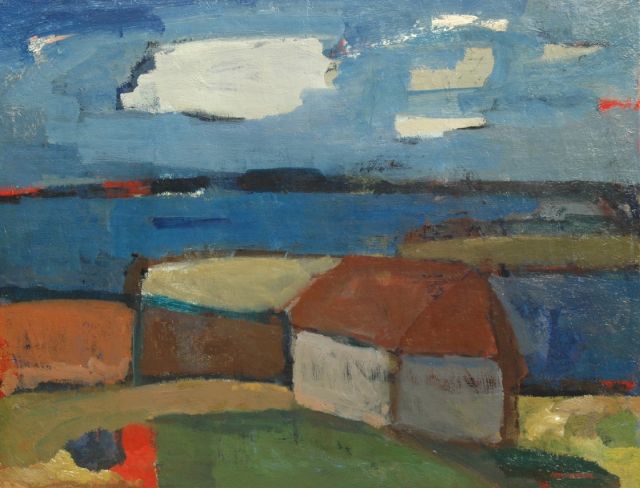 Jan Kagie | Landschap I, olieverf op doek, 70,7 x 90,7 cm, gesigneerd r.o.