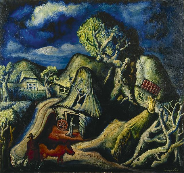Quirijn van Tiel | Brabants zomerlandschap, olieverf op doek, 95,3 x 100,2 cm, gesigneerd r.o. en gedateerd '37