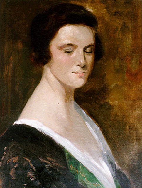 Simon Maris | Portret zijner vrouw, olieverf op doek, 72,0 x 52,1 cm, gesigneerd r.m. en gedateerd '74