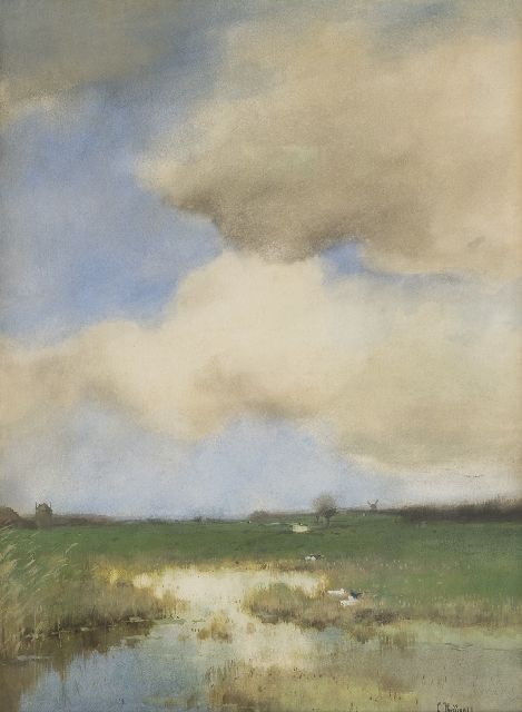 Kuijpers C.  | Polderlandschap, aquarel op papier 52,4 x 38,6 cm, gesigneerd r.o.