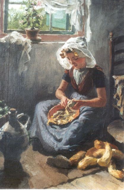Hendrikus Matheus Horrix | Zeeuws bietenschilstertje, olieverf op doek, 57,0 x 39,4 cm, gesigneerd l.o.