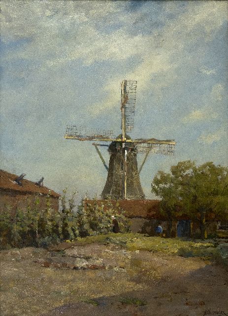 Jan Hillebrand Wijsmuller | Molenerf, olieverf op doek, 67,3 x 48,3 cm, gesigneerd r.o.