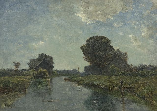 Constan Gabriel | Vaartje, Kortenhoef, olieverf op doek, 38,8 x 54,8 cm, gesigneerd l.o.