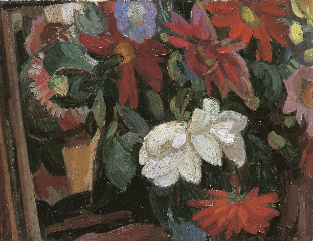 Leo Gestel | Bloemstilleven, olieverf op doek, 41,3 x 53,4 cm, gesigneerd r.o. en gedateerd '15