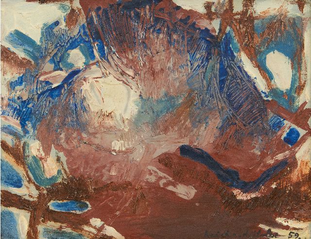 Reich an der Stolpe S.  | Moorlicht, olieverf op paneel 20,8 x 27,1 cm, gesigneerd r.o. en gedateerd '59