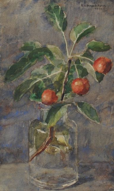 Rudolf de Bruyn Ouboter | Kersentak, aquarel op papier, 22,8 x 13,8 cm, gesigneerd r.b. en gedateerd 1967