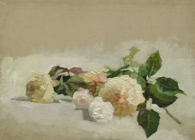 Marie Heineken | Rozen, olieverf op doek, 26,5 x 36,0 cm