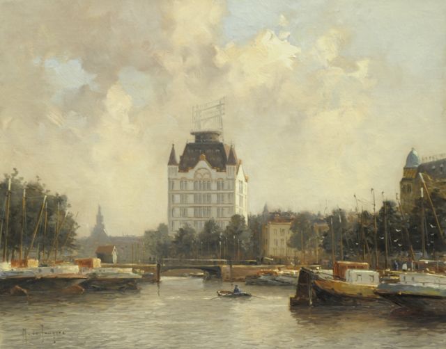 M.J. Drulman (M. de Jongere) | Het Witte Huis, Rotterdam, olieverf op doek, 40,0 x 50,0 cm, gesigneerd l.o. met pseudoniem 'M. de Jongere'