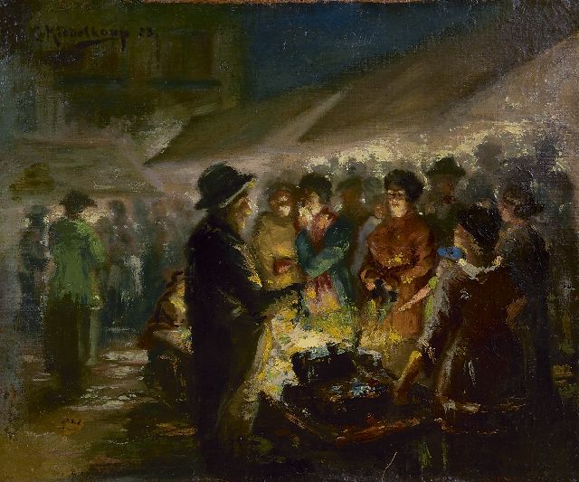 Middelkoop C.H.L.  | Avondmarkt, olieverf op doek 33,0 x 39,9 cm, gesigneerd l.b. en gedateerd '23