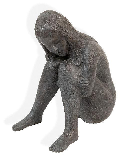Kurt Moser | Melancholie, brons, 31,7 x 19,4 cm, gesigneerd op de rand met monogram en te dateren ca. 1976