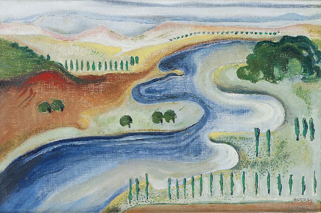 Frans Boers | Landschap bij Parijs, olieverf op doek, 27,2 x 41,0 cm, gesigneerd r.o. en op spieraam en verso gedateerd 'Paris Septembre 1936'